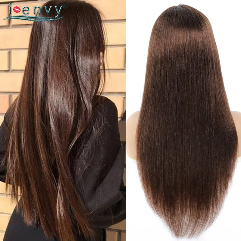 Transparent Lace Frontal Wig Dark Brown Human Hair Wigs Peruvian Colored Straight Lace Front Wigs Women Ginger Blonde Brown Wigs