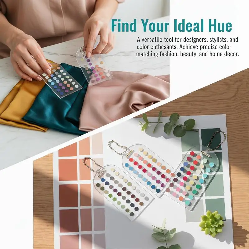 Soft Summer Autumn Double-sided Color Cards 24 Circular Blocks Portable Color Reference Tool for Makeup Artist Wardrobe Matching