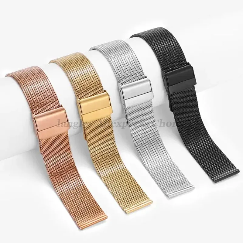 Pasek mediolański z szybkozłączką do uniwersalnej bransoletki DW 20mm 22mm 12mm 14mm 16mm 17mm 18mm 19mm 21mm 24mm 0.6mesh ze stali nierdzewnej