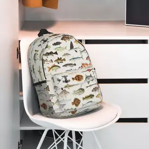 Kinder mit großer Kapazität Fisch -Chart -Rucksäcke, Laptop -Rucksack, Umhängetasche, Büchertasche, Freizeit, Jungen, Mädchen 10 Hauptverkaufs -Rucksackfische - №5
