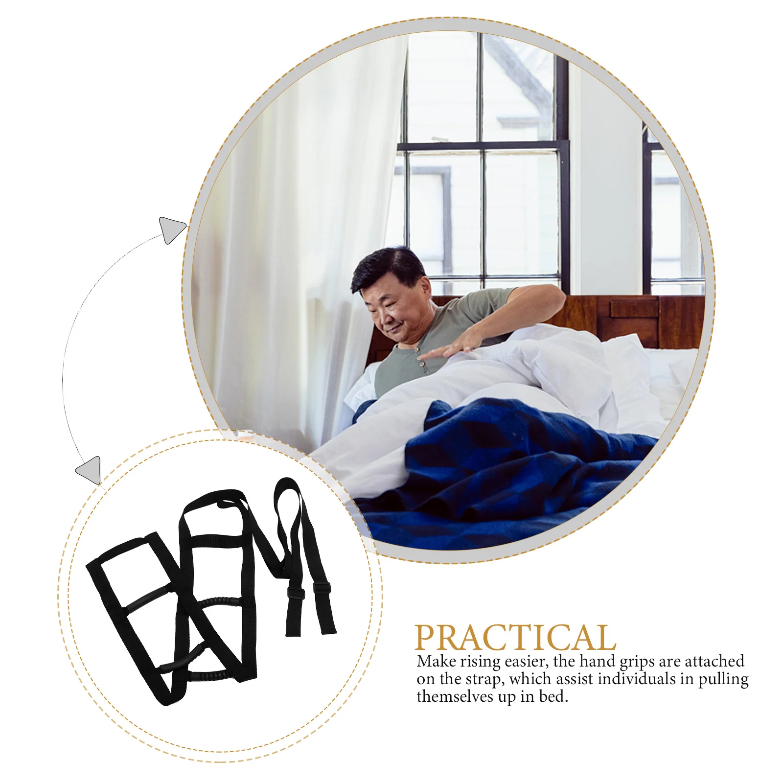 

Bed Ladder Sit Up Assist Device 5 Soft Non Slip H Adjustable Buckles Thick Webbing Easy Install No Tools Needed