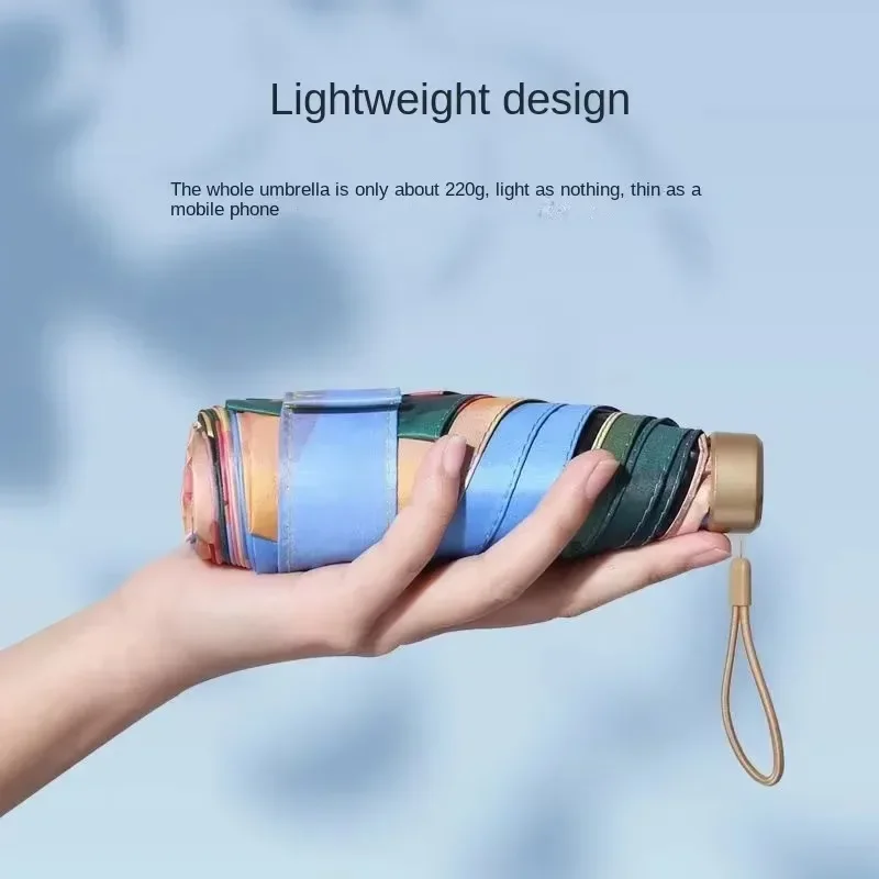 Солнцезащитный зонтик для улицы, удобный шесть складных зонтов с защитой от ультрафиолета, портативный и стильный женский зонт от солнца