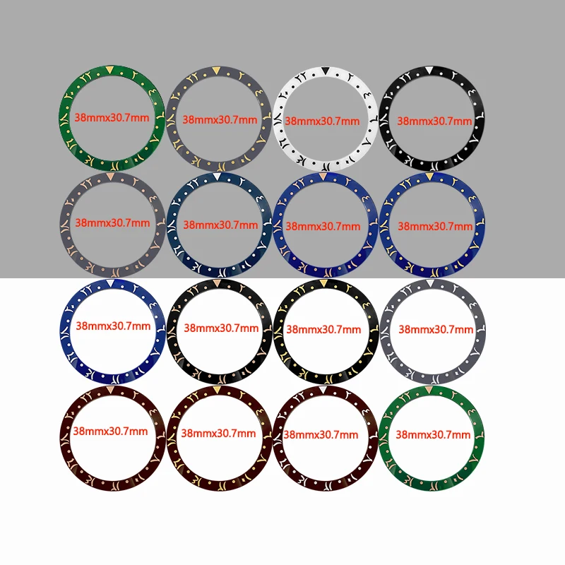 Mod Ceramic Bezel Insert With Arabic Markers 38*30.7mm Fit SKX007 For NH35 NH36 Watch DIY Custom Build Replacement Parts