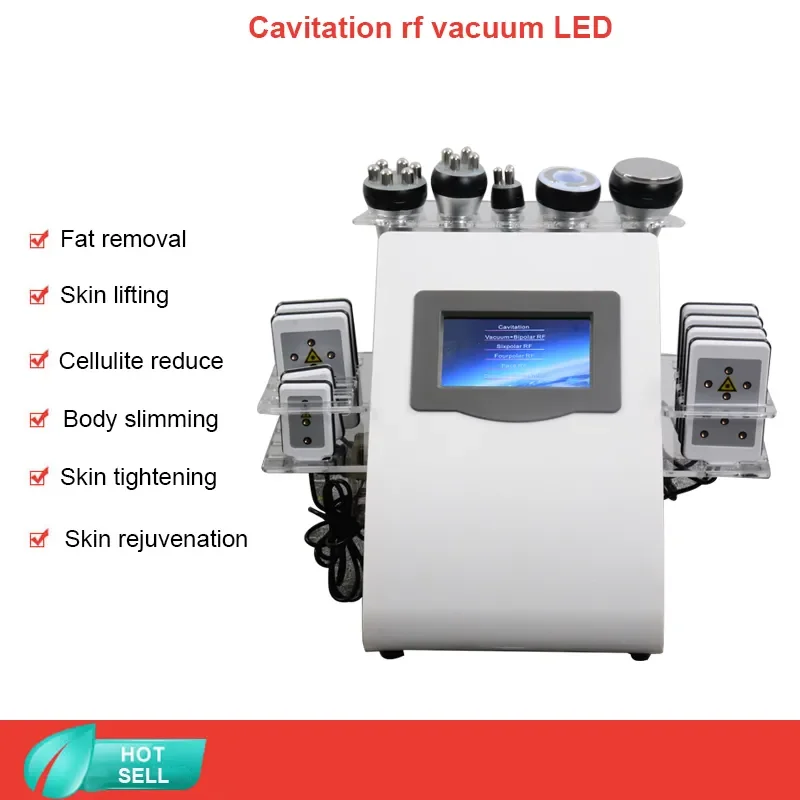 6 In 1 Vacuum Laser Multipolar Radio Frequency Rf 40k Body Cavitation Lipo Laser Machine Liposuction Ultrasonic Cavitation Slimm