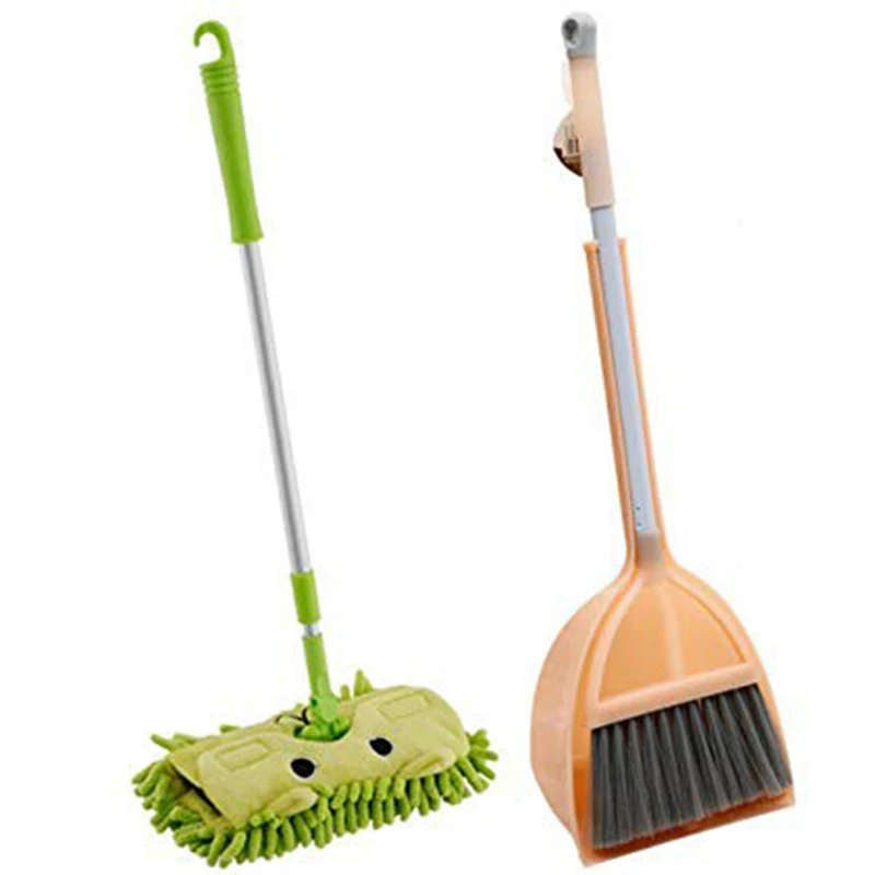 Kid's Housekeeping Cleaning Tools, 3Pcs Small Mop Small Broom Small Dustpan, Little Housekeeping Helper Set (3 Pieces)