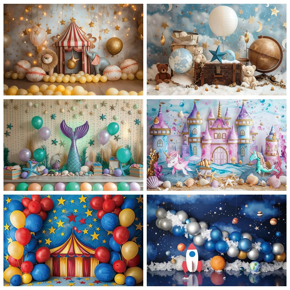 

Newborn Baby 1st Birthday Decoration Backdrop Boy Girl First Birthday Party Cake Smash Decor Kid Portrait Photography Background