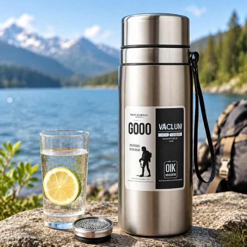 800/1000ml Stainless Steel Sports Water Bottle with Leak-Proof Vacuum Insulation and Convenient Carry Handle