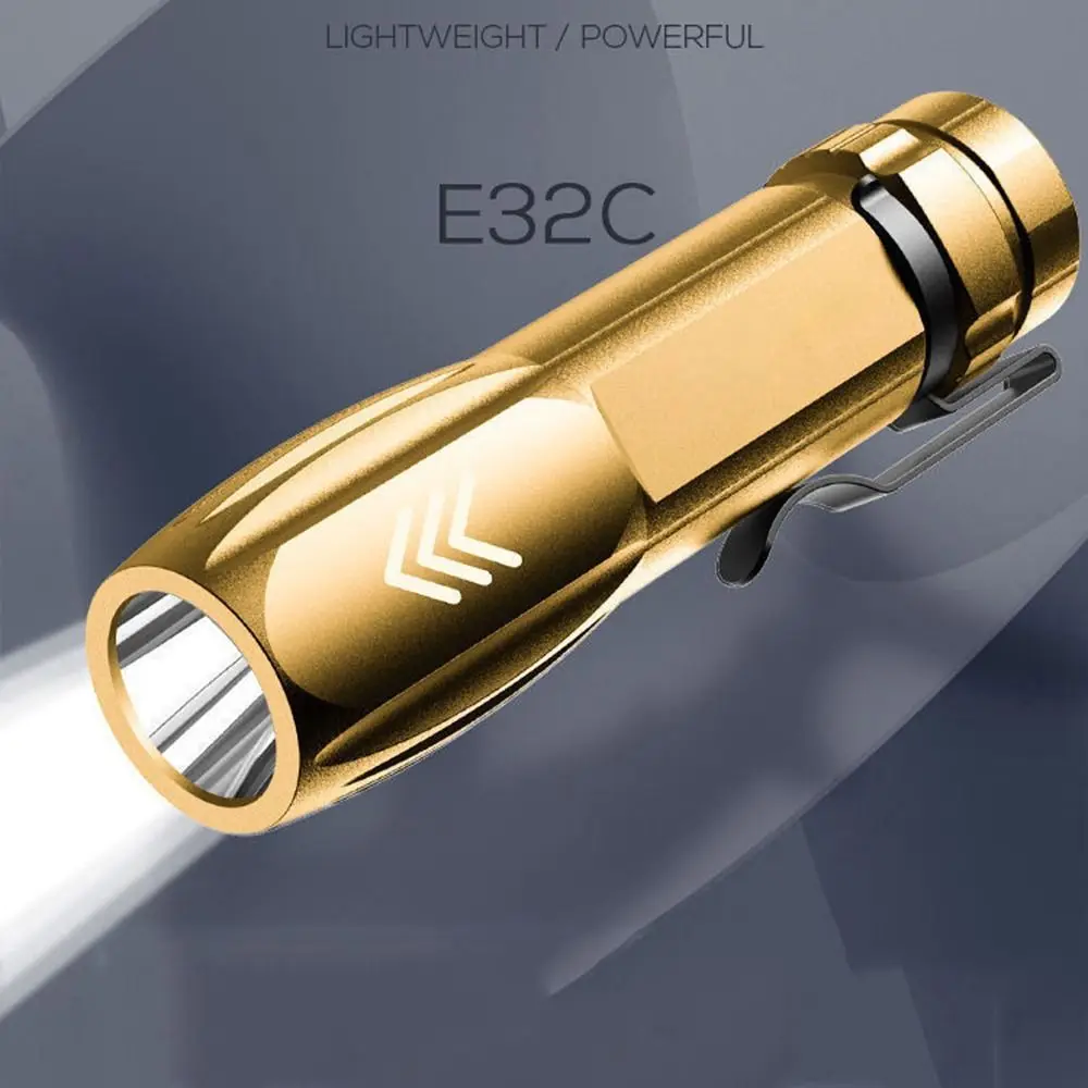 Convenient Waterproof Mini LED Flashlight USB Rechargeable Portable Pocket Camping Light Handheld Clip Emergency Torch Home Work