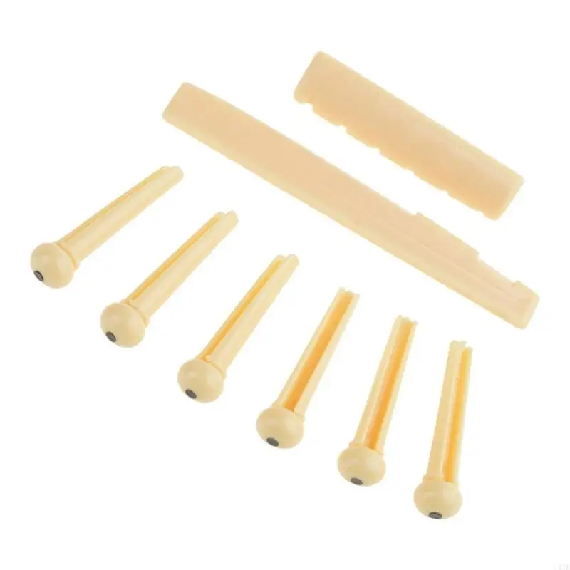 6 Strings Guitar Bridge Pins, Saddle Nut Acoustic Tailpiece Plastic Guitar Accessories for 6 String Replacements