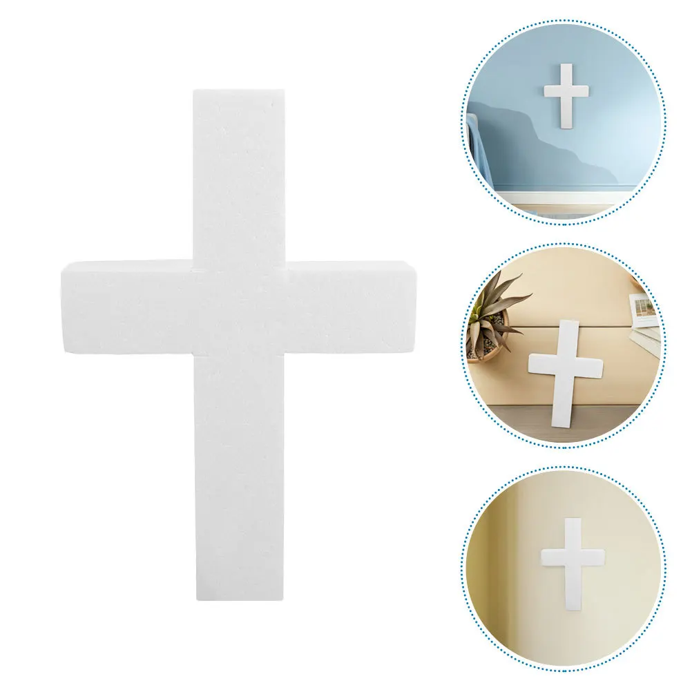 

2Pcs Blank Foam Cross DIY Craft Kits for Religious Celebrations Christmas Church Decorations Polystyrene Unpainted Cross Shapes