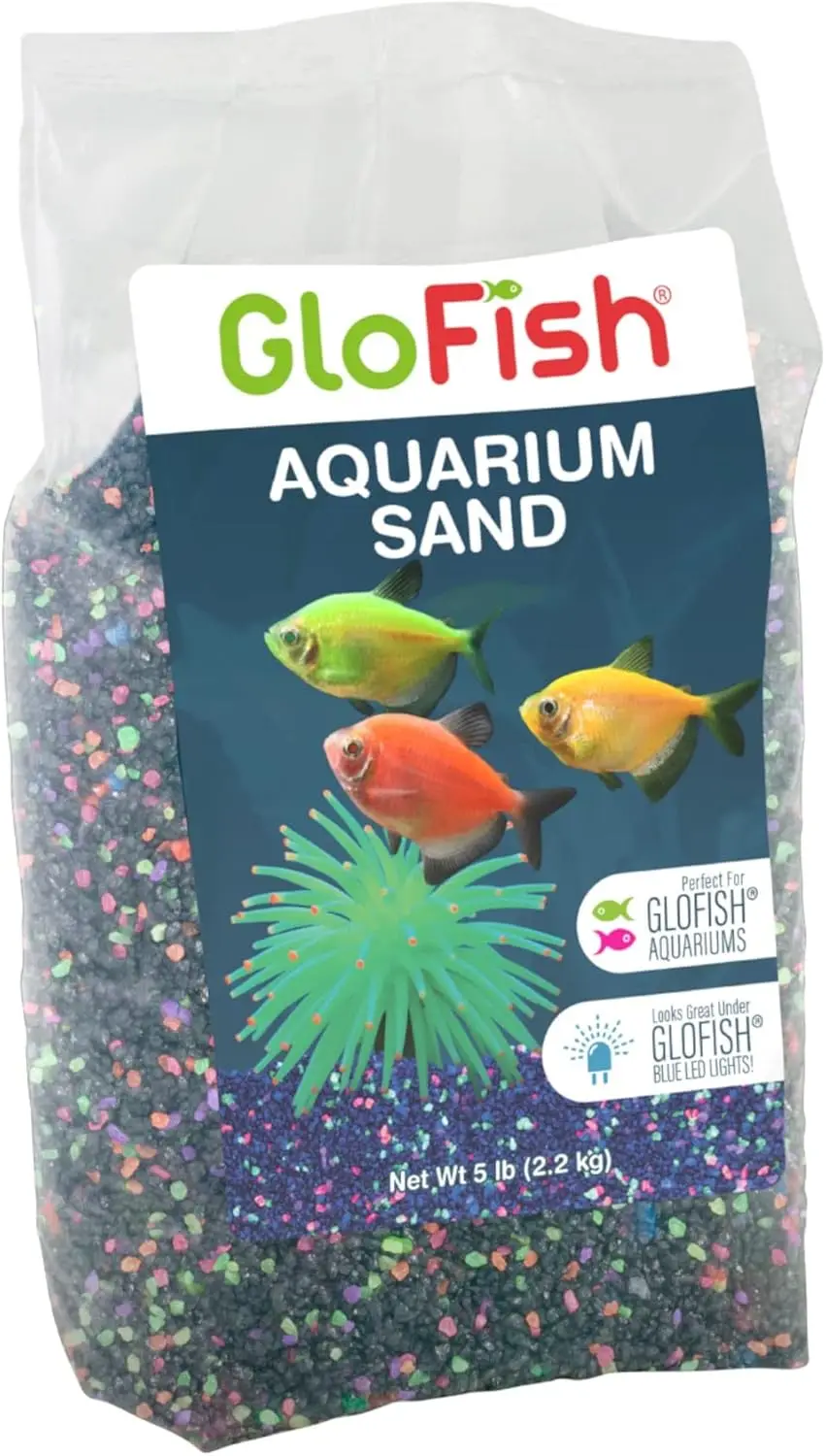 Premium Aquarium Sand, 5 Pounds Black with Highlights, Enhances Tank Decor for Fish Tanks (AQ-78485)