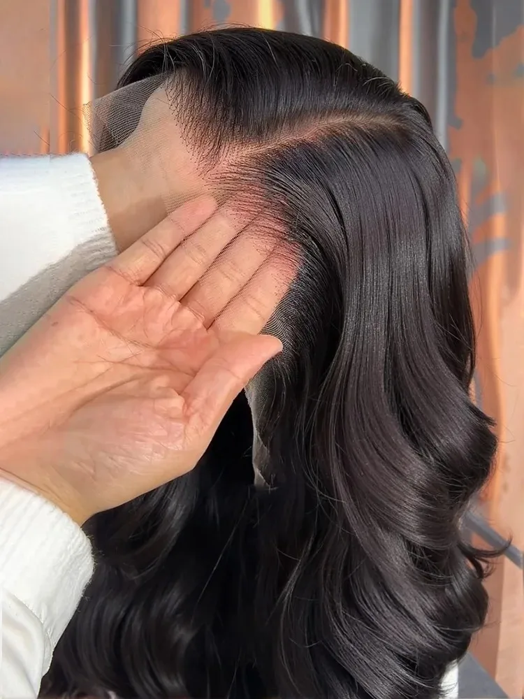 100 % Echthaar 13x6 Körperwelle Lace Frontal Perücke HD 30 40 Zoll 13x4 5x5 Lace Front Perücken Körperwellen Schwarz Brasilianisch vorgezupft