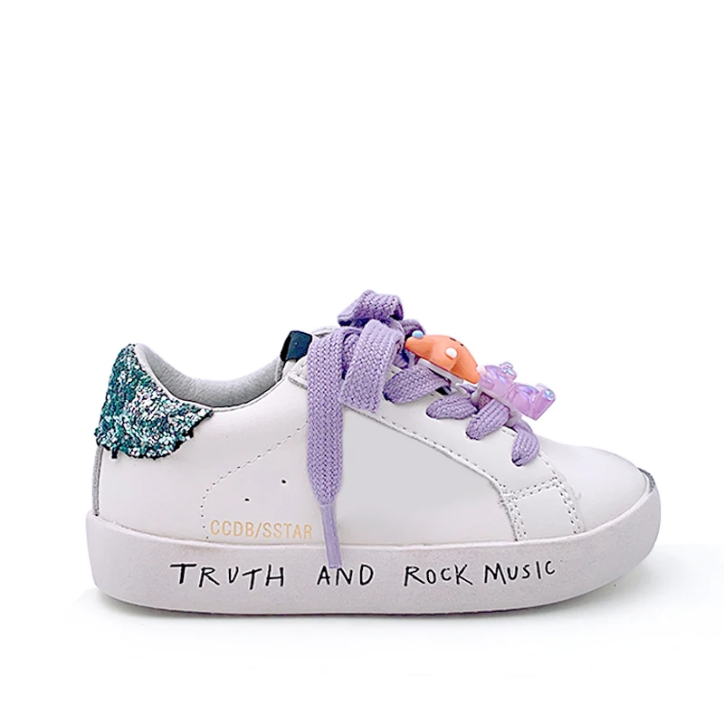 Kids Sneakers 2024 Girls Spring Fashion Shiny Running Sport Shoes Children Non-slip Trainers Student CCDB Casual Sneakers