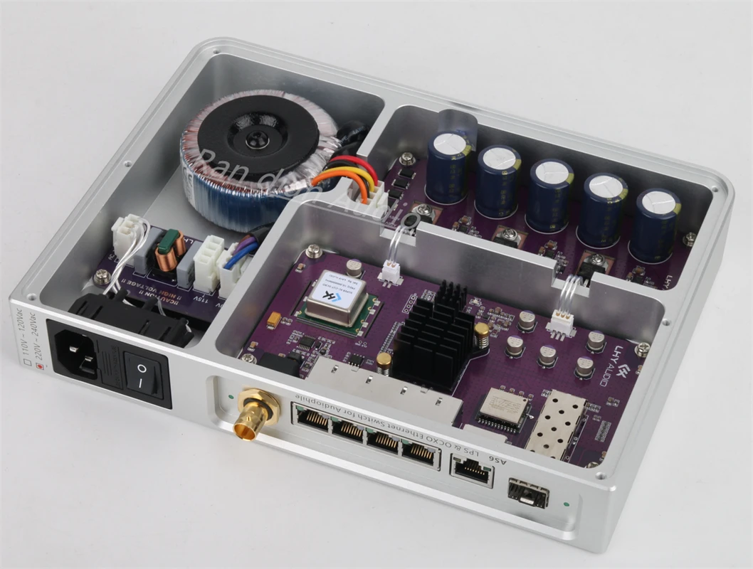 LHY AS6 Audio HIFI Ethernet Switch LPS linear Power Supply OCXO Constant Temperature Crystal Oscillator+LT3042+PNP+10/100/1000M