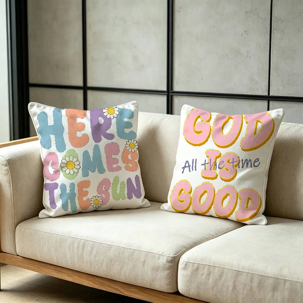 Summer Slogan Throw Pillow Cover Neutral Decor Cushion Cover Soft Sofa Couch Bed Home Decor Pillow Case