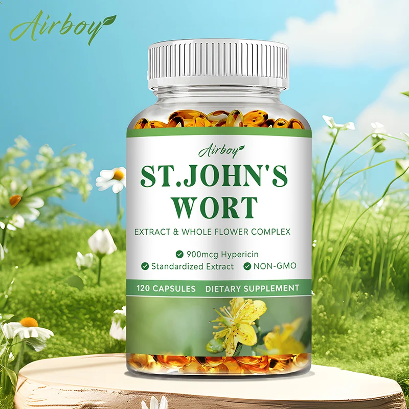 St. John's Wort Capsules - Relieve Stress and Anxiety, Promote Positive Mood, Boost Mental Health, Improve Sleep