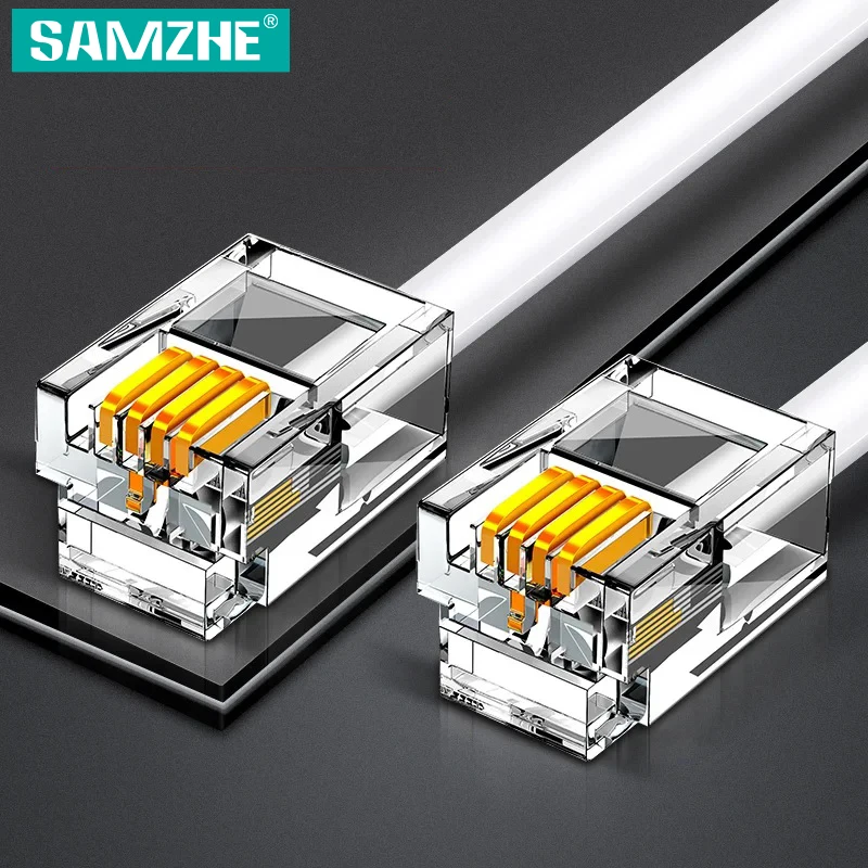 

SAMZHE Telephone Extension Cord Phone Cord with 1 in-Line Coupler Cable Wire Line with Standard RJ11 Plug