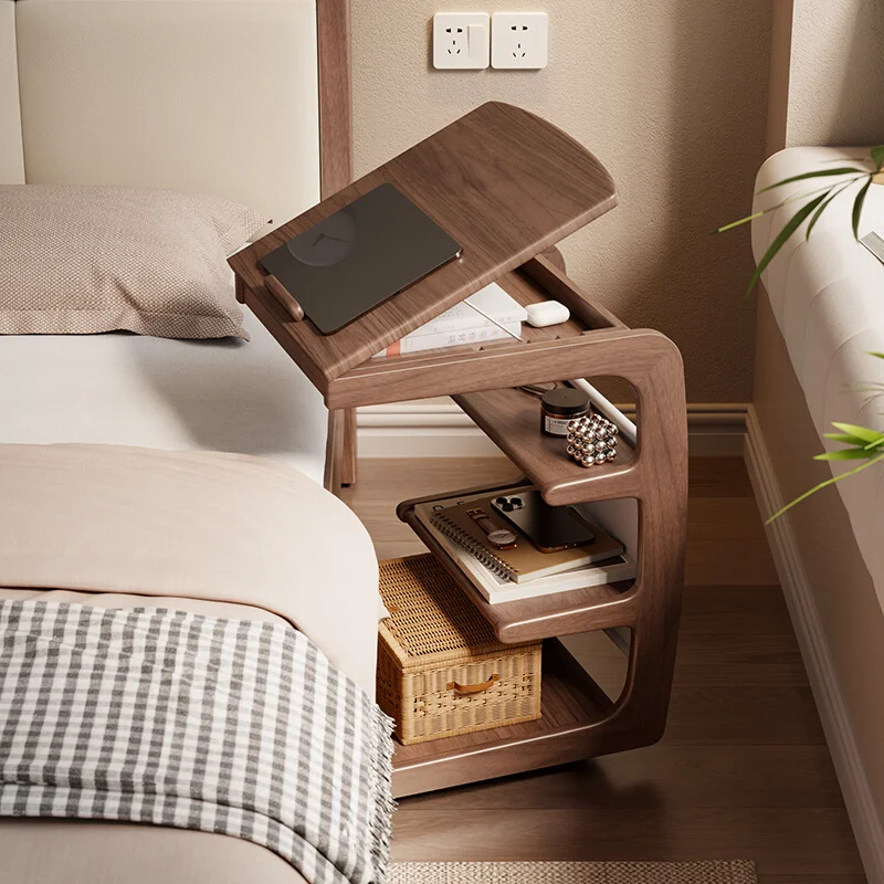 

Mount Wheels Nordic Nightstand Small Cute Narrow Italian Trendy Bedside Table Bedroom Apartment Mesa De Noche Home Furniture