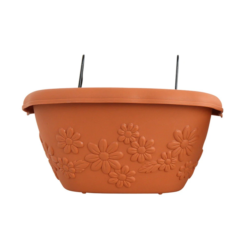 

Hanging Flowerpot Durable Resin Material Space Saving Waterproof Lining Perforated Bottom Anti Root Rot Home Balcony
