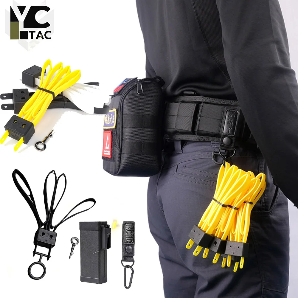 YCTAC Tactical Zip Tie Reusable Foldable Portable Tie-Down With Double Hole Unlocking Hunting Shooting Camping Accessories