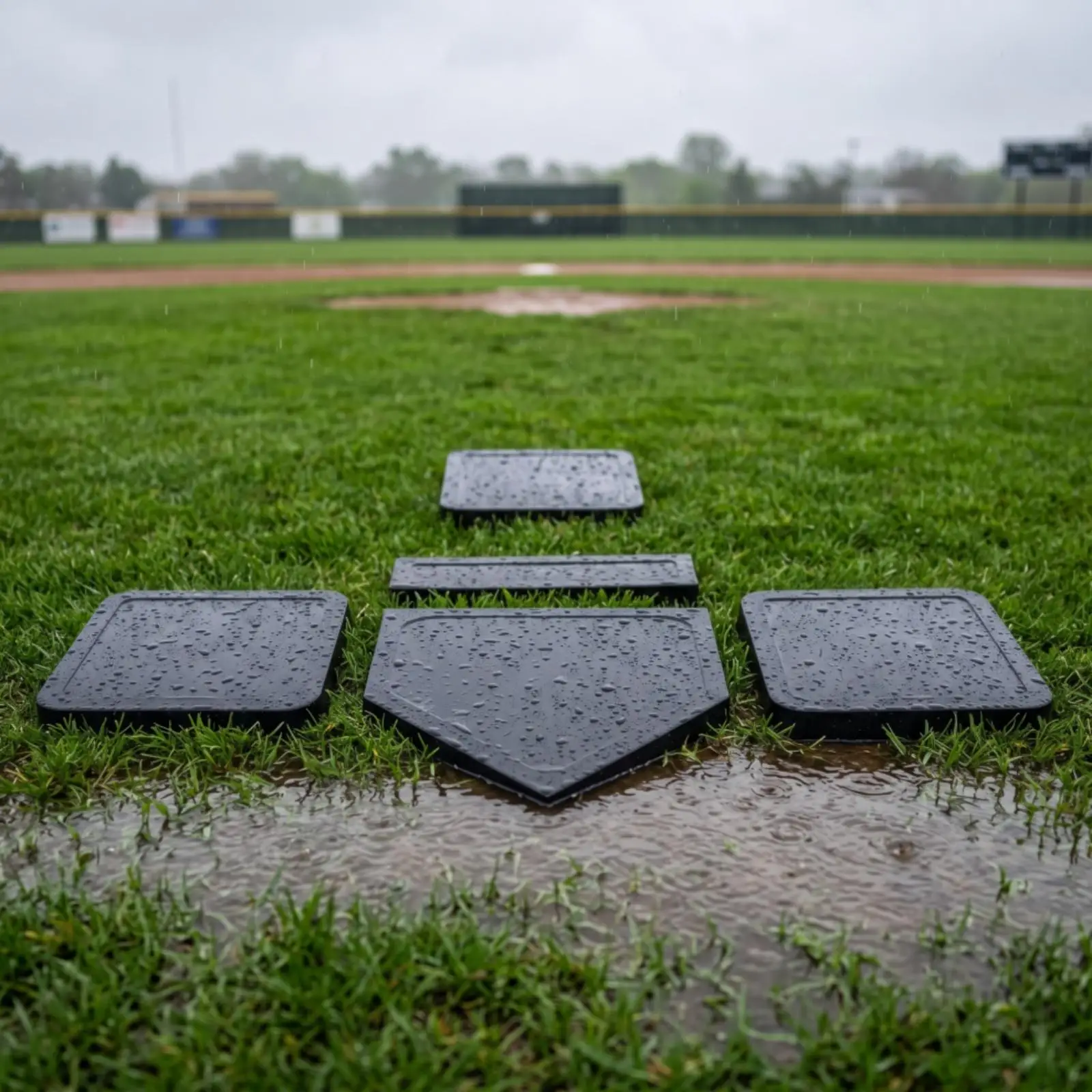 Rubber Baseball Base Set Cheap Baseball Bases Flexible Roll Up Field Markers for Kids Practice and Rec Leagues