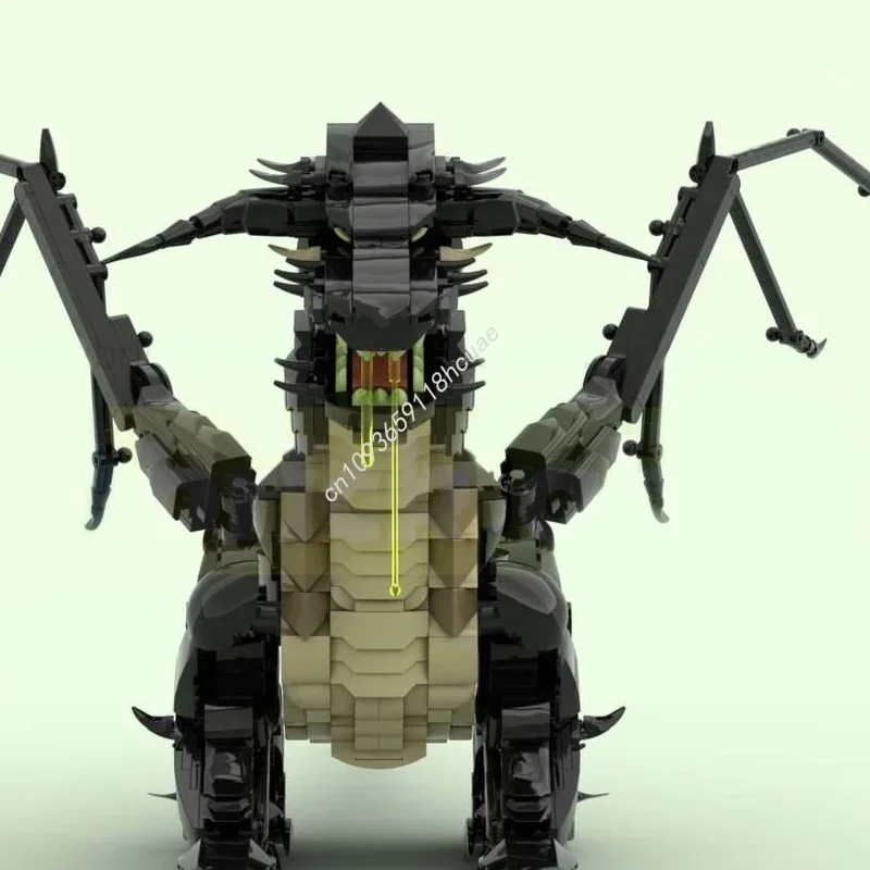 1753 pçs moc dragão preto ácido castado modelo blocos de construção arquitetura diy educação tijolo presentes natal crianças brinquedo aniversário