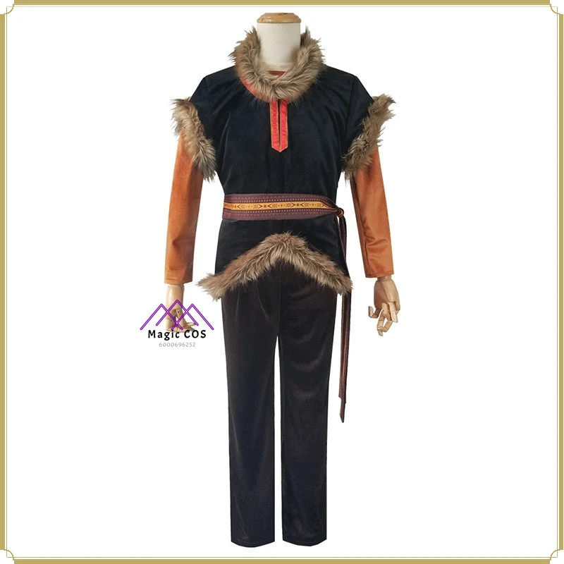 

High Quality Full Set Kristoff Cosplay Costume - Hot Movie Adult's Khaki Brown Outdoor Adventure Suit Halloween Party Suit