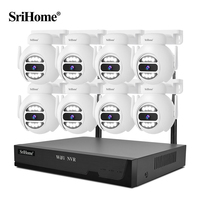 Srihome Wireless CCTV System WiFi Camera Kit 5MP Outdoor IP Cameras Security Protection Audio 2-8CH NVR Video Surveillance Set