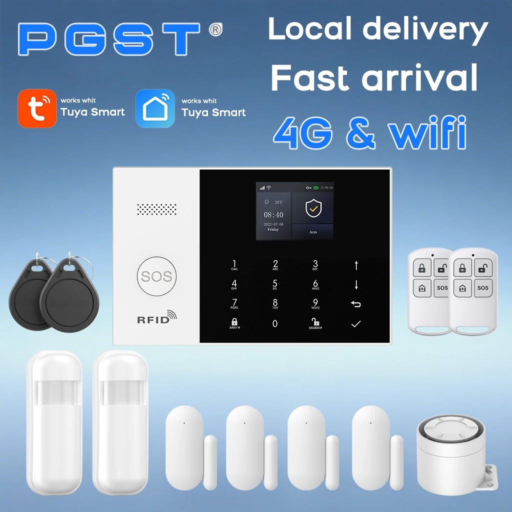 Tuya Smart GSM Wifi Sistema di sicurezza wireless Antifurto Smart APP Compatibile Allarme di monitoraggio remoto per garage dell'ufficio dell'appartamento