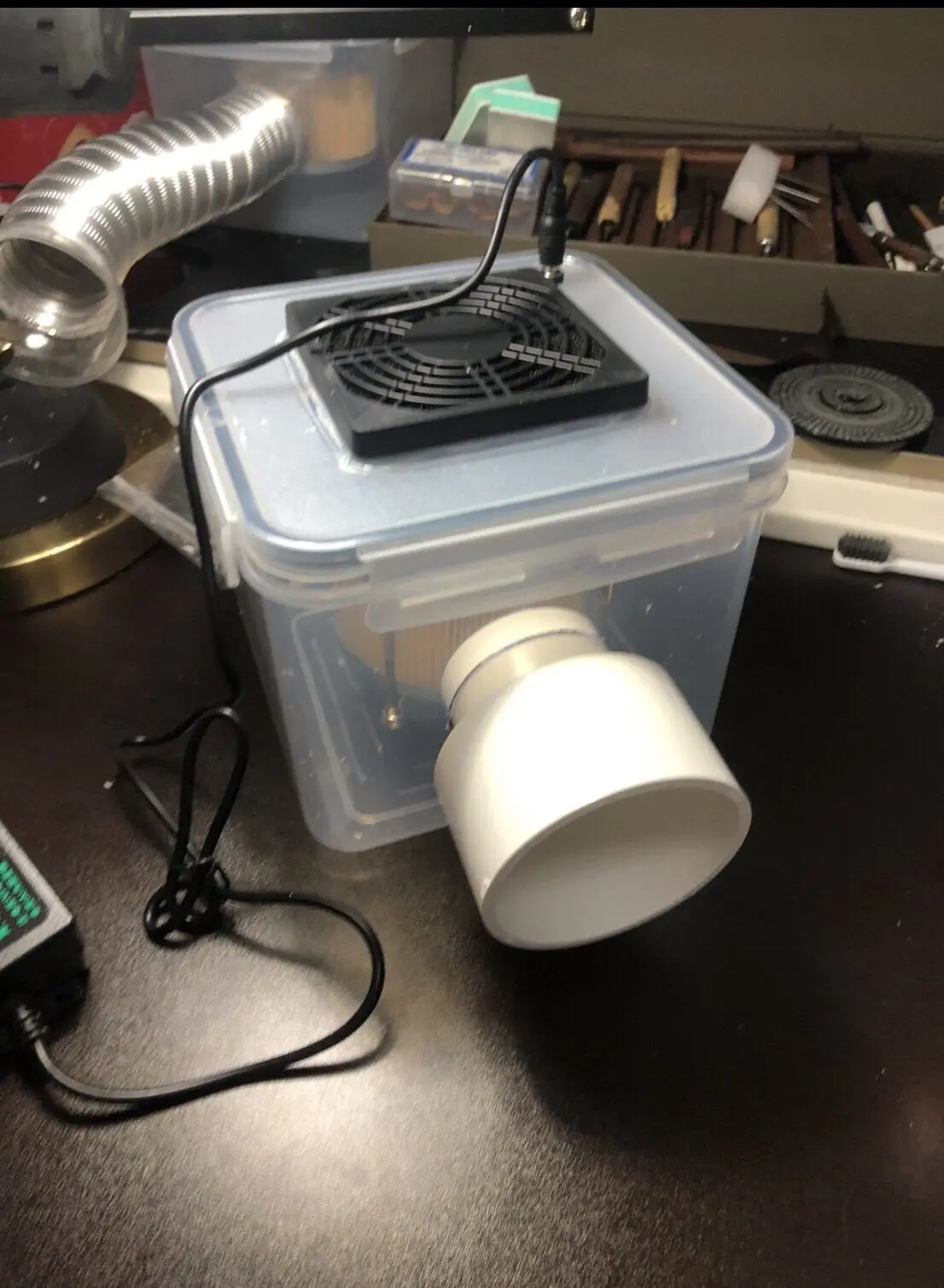 Portable Carving Dust Suction Box, Variable Speed Desktop Vacuum Collector For Wood Jade Metal Engraving Polishing Work