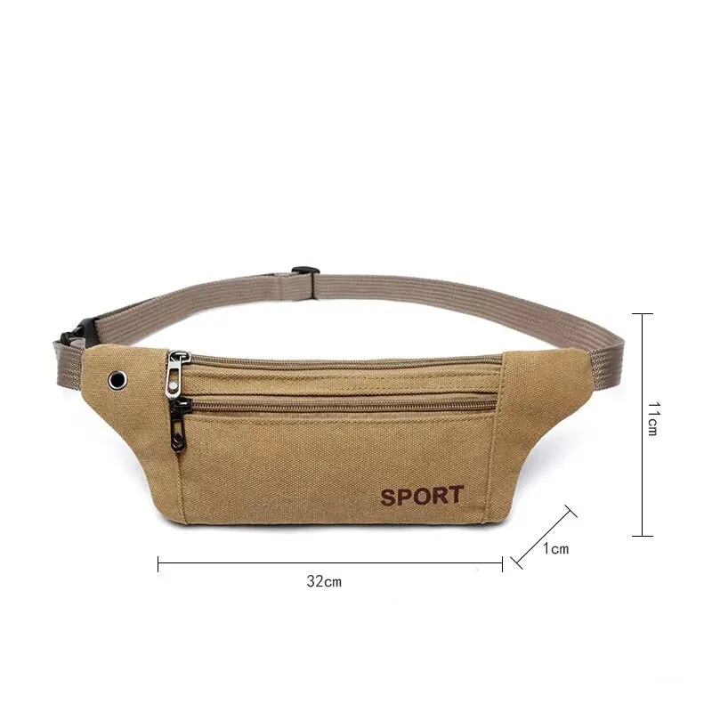 Outdoor Sports Phone Waistpack Multi Functional Invisible Wallet Men\'s Casual Canvas Waistpack Instagram