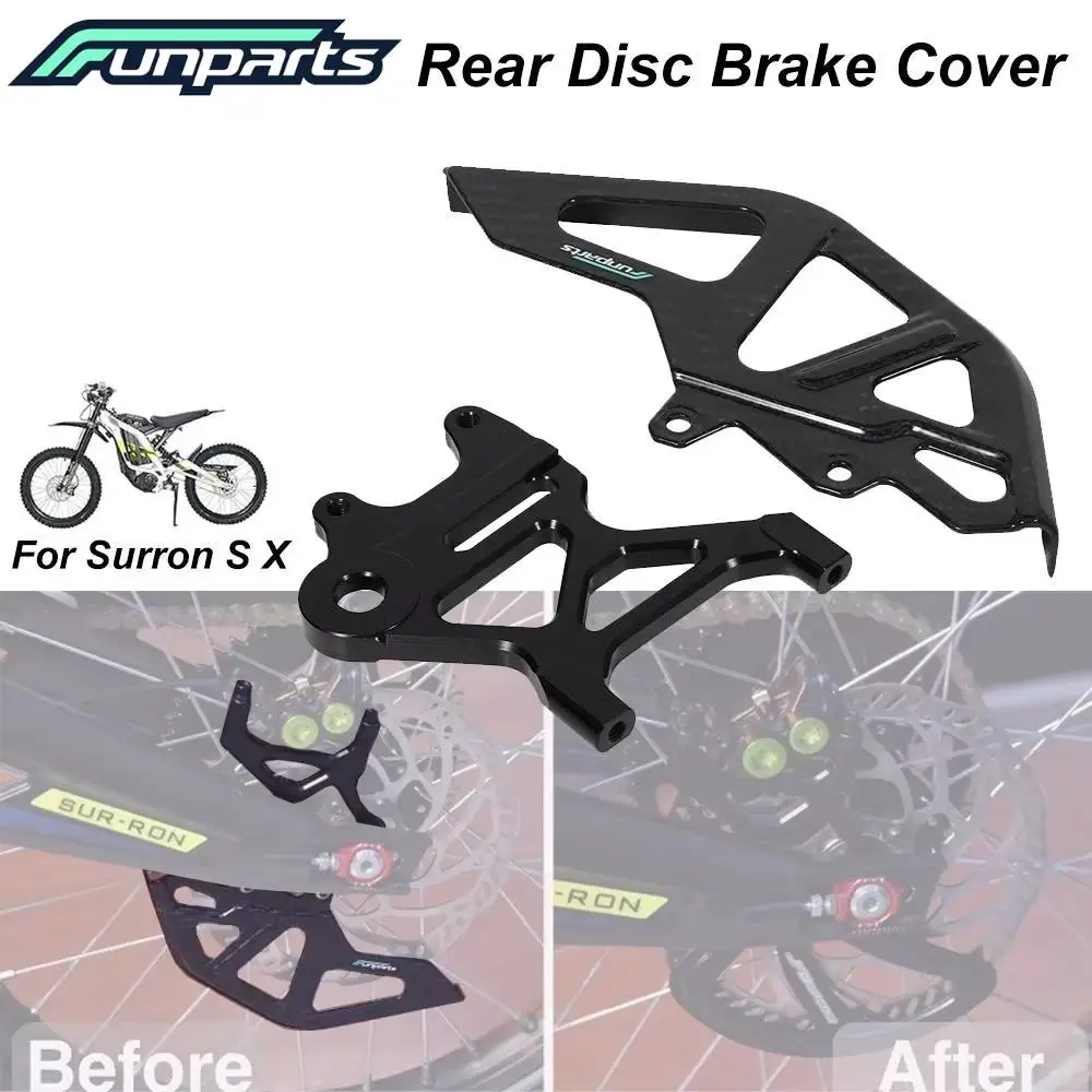 

Funparts Rear Disc Cover Set Motorcycles Carbon Fiber Rear Disc Guard Bracket Kit For Surron SUR RON Light Bee S X Electric Bike