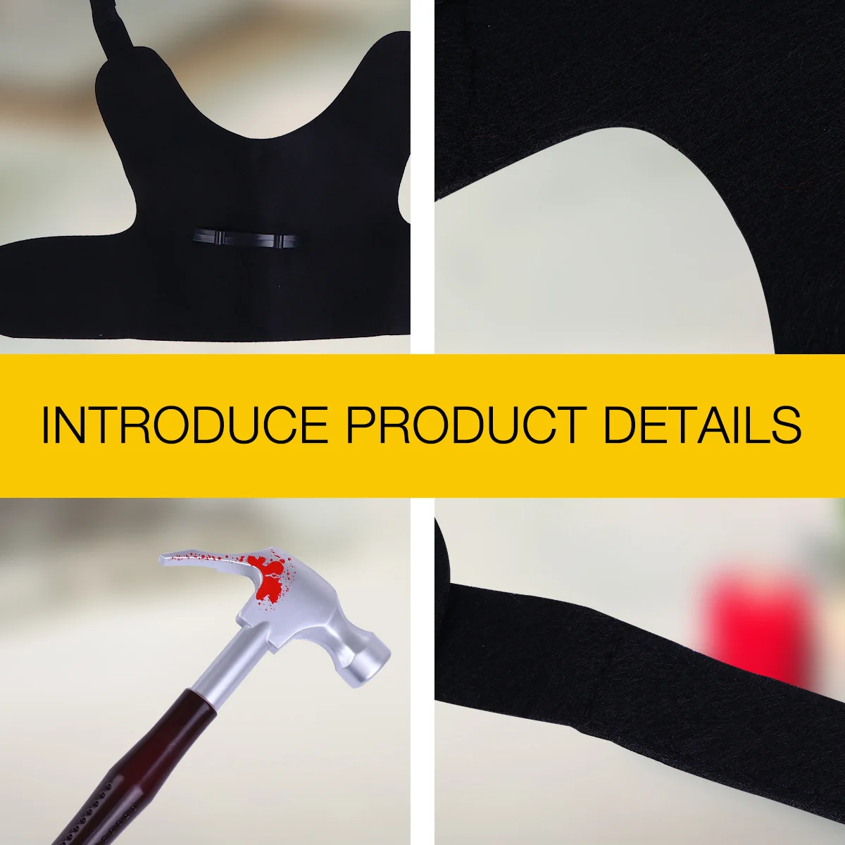 

1Pcs Pet Costume Halloween Dog Cat Harness Bloody Hammer Vest Realistic Scary Cosplay for Party Halloween Pet Harness