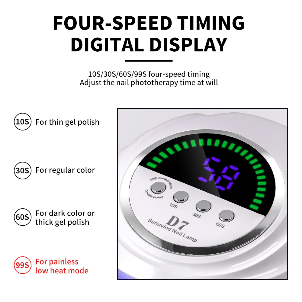 LIMEGIRL 66LEDS Nagellamp Met Smart LCD-scherm Smart Timer voor UV Gel Nagellak Snelle uitharding Droger Manicure Thuis Salon Gereedschap