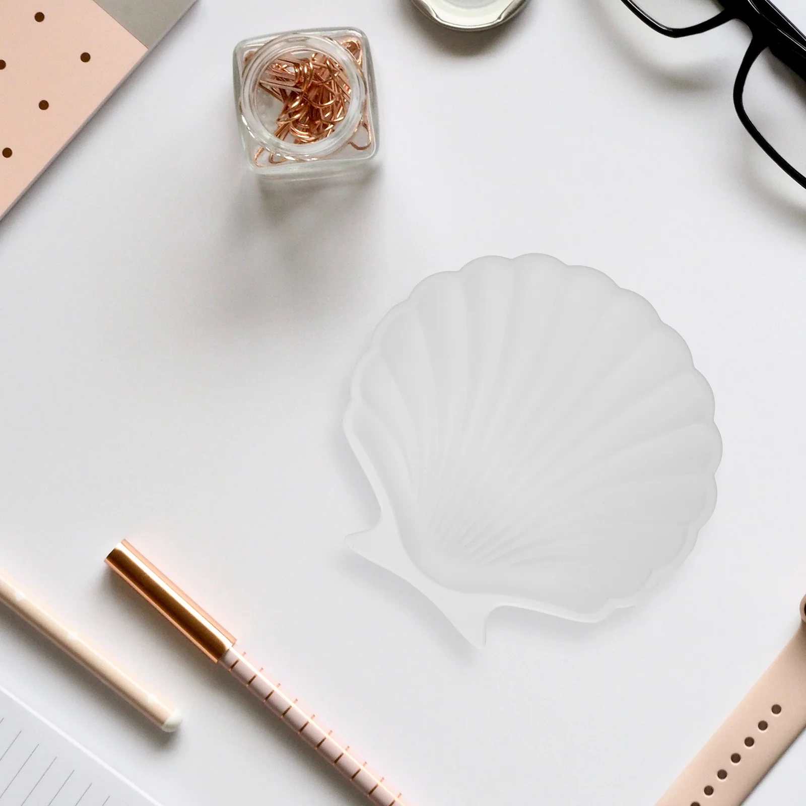 

Jewelry Storage Tray Bracelet Plate Earring Holder Necklace Organzier White Container