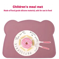 Children's Bear Placemat Silicone Insulated Placemat Creative Coaster Leak-proof Placemat Table Mat Western-style Placemat