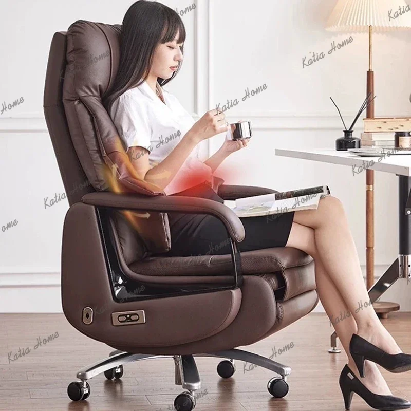 Electric Executive Office Seating Top Leather Ventilation Heating Massage Work Furnish Zero-Gravity Recline Rest Furnishing