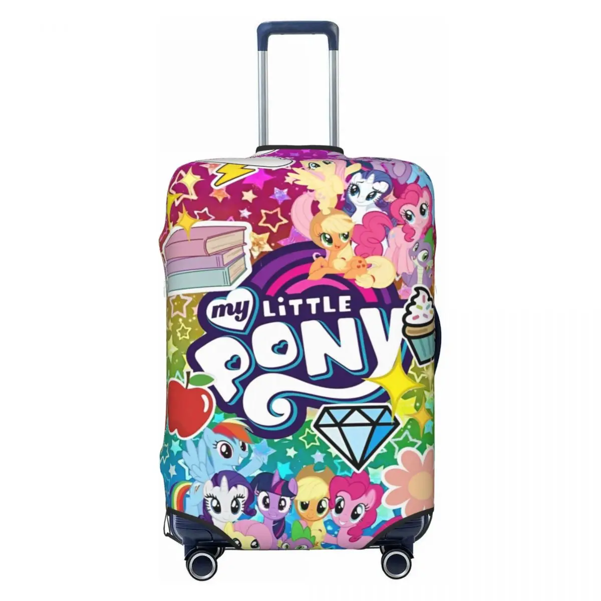

My Little Pony Cartoon Travel Luggage Cover Fashion Suitcase Protector Washable Baggage Covers Fits 18-32 Inch Luggage