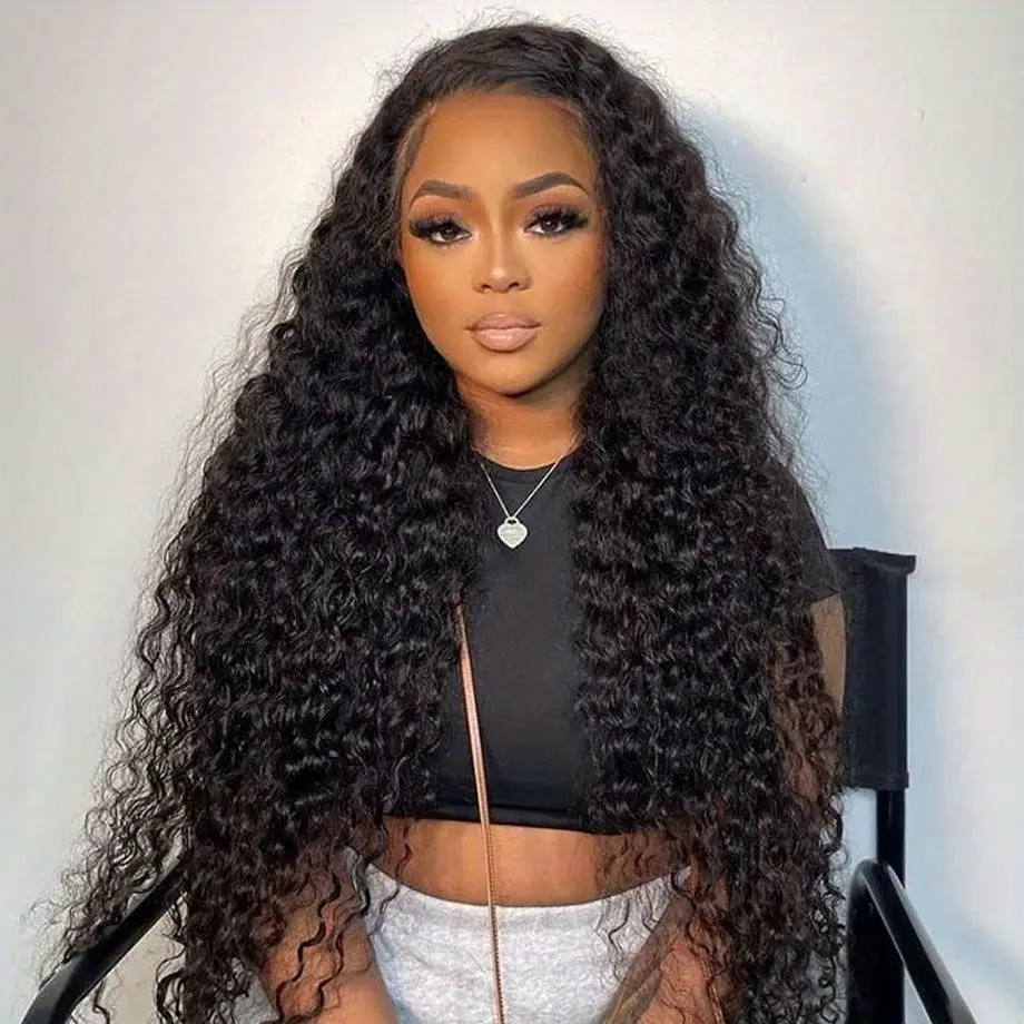 

13x6 Deep Wave Hd 40 Inch Lace Frontal human hair Wig 13x4 Curly Lace Front Human Hair Wigs for Women Glueless Pre Plucked