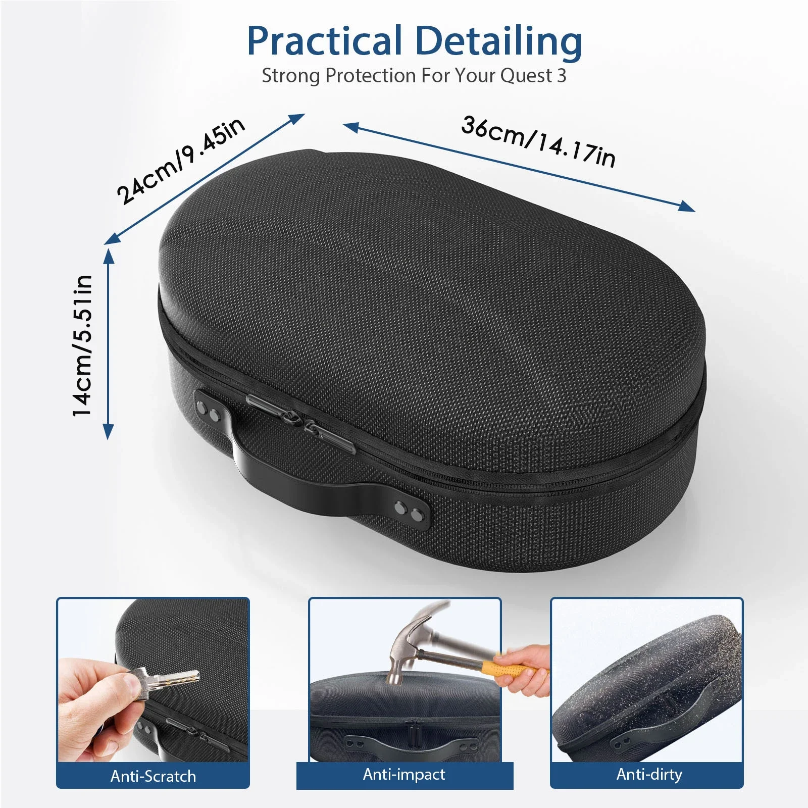 プレミアム3用VRヘッドセットキャリングケース,エリートストラップ付き収納バッグ,トラベルケース,ハードシェルケース,アクセサリー