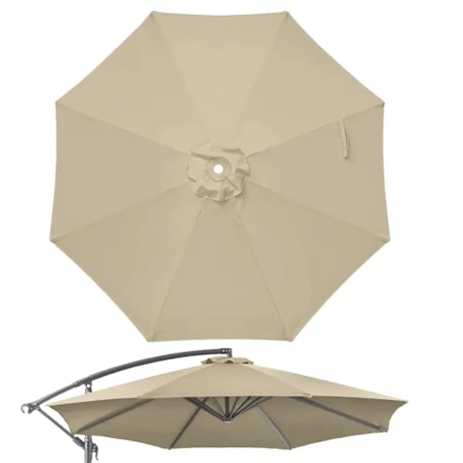 

10Feet Patio Umbrella Replacement Canopy for 8 ribs, Fits Hanging Offset Cantilever Market Outdoor Patio Shades Canopy Only