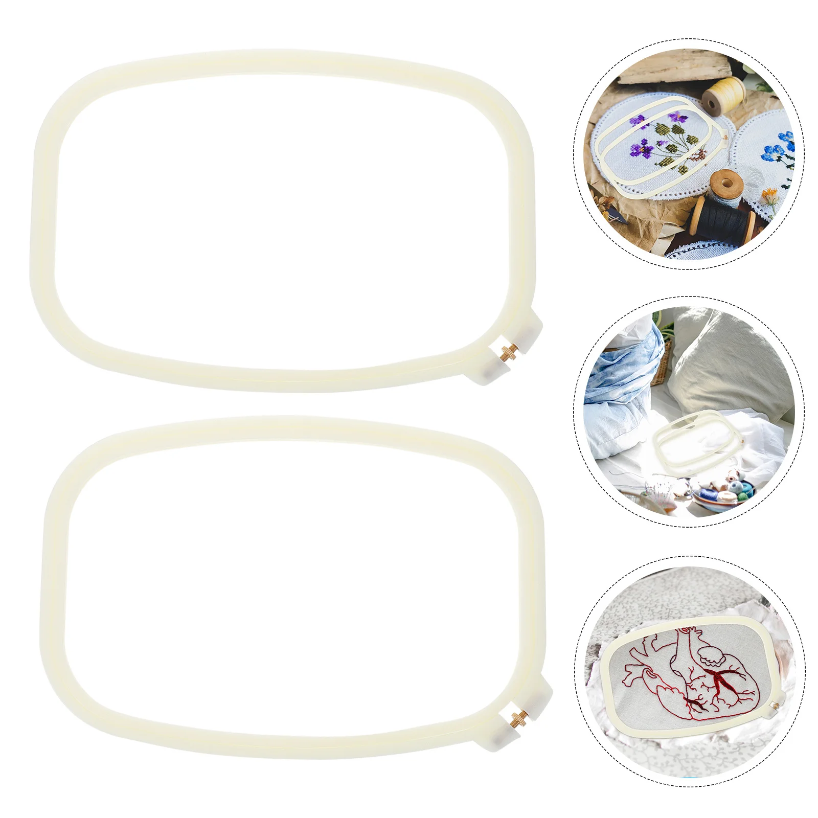 2 قطعة الأطواق التطريز البلاستيكية DIY بها بنفسك عبر الابره خواتم آمنة دائم سهلة ضبط اليدوية الفنية هدية الحرفية الملحقات