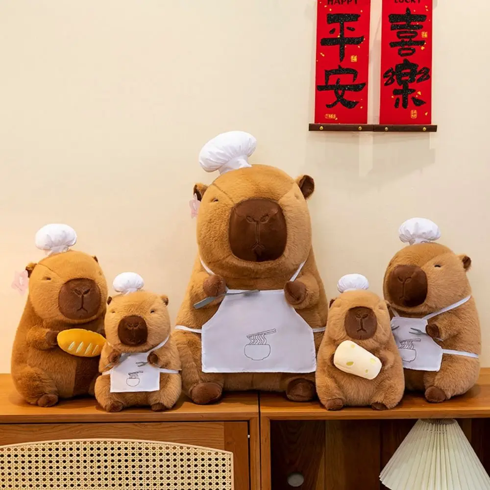 

Kawaii Bread Capybara Plush Doll Baking Pot Shovel Capybara Plush Toy Simulation Cartoon Capibara Fluffty Doll Christmas Toy