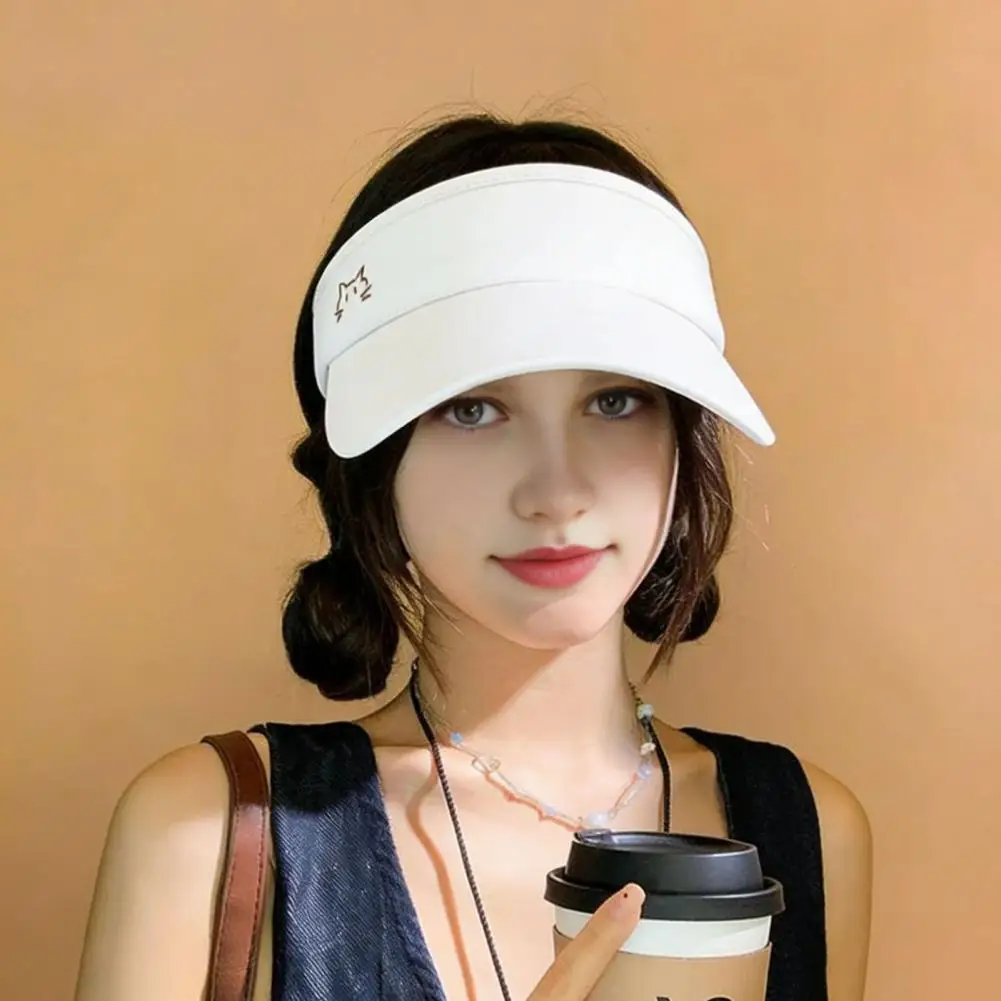 Wide Brim Uv Protection Hat Women Sun Visor Hat with Open Top Breathable Wide Brim Cap Uv Protection Headwear for Outdoor Sports