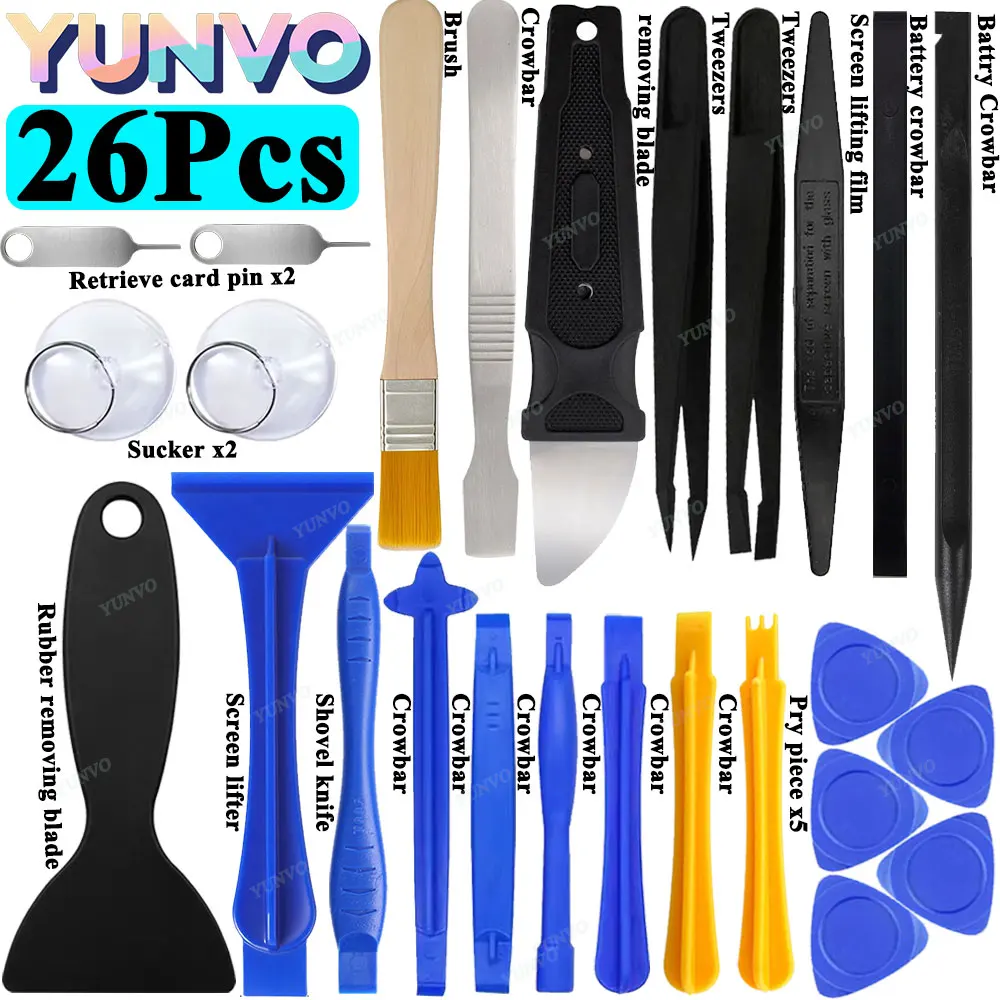 Universal Screen Opening Pry Tool Kit, Plastic Spudger Disassembly Tools for iPhone, Mobile Phone & Laptop Repair
