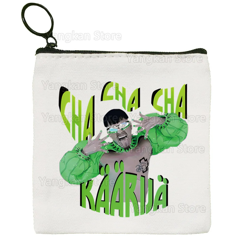 Kaarija Cha Cha محفظة نسائية للعملات المعدنية بسيطة للطالبات من القماش حقيبة مفاتيح لطيفة بمقبض صغير ومحفظة صغيرة #4