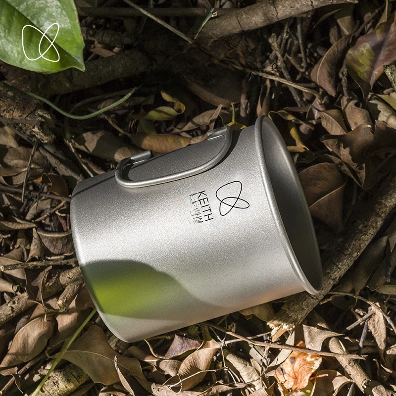 كوب تيتانيوم كيث قابل للطي خفيف الوزن للغاية كوب تيتانيوم للتخييم والمشي والسفر |   200-900 مل مع غطاء وحقيبة للاستخدام الخارجي #3