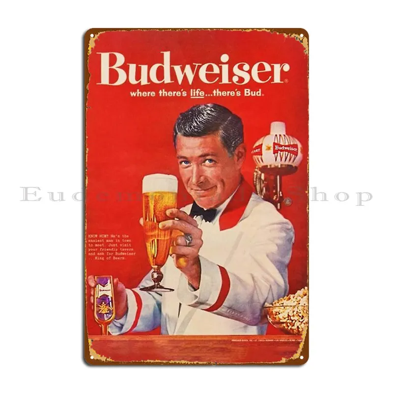 1960 Vintage Beer Poster Advertisement Retro Advertising Metal Sign PaintingCustomized Cave Garage Wall Cave Tin Sign Poster