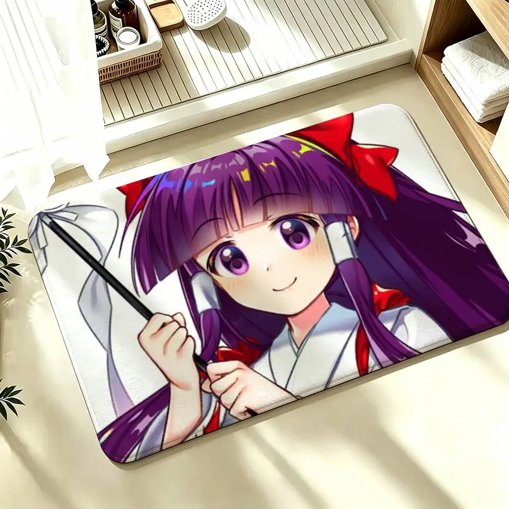 Hakurei Reimu Touhou Project Shower Room Absorbent Small Floor Mat Soft Comfortable Decorative Foot Mat