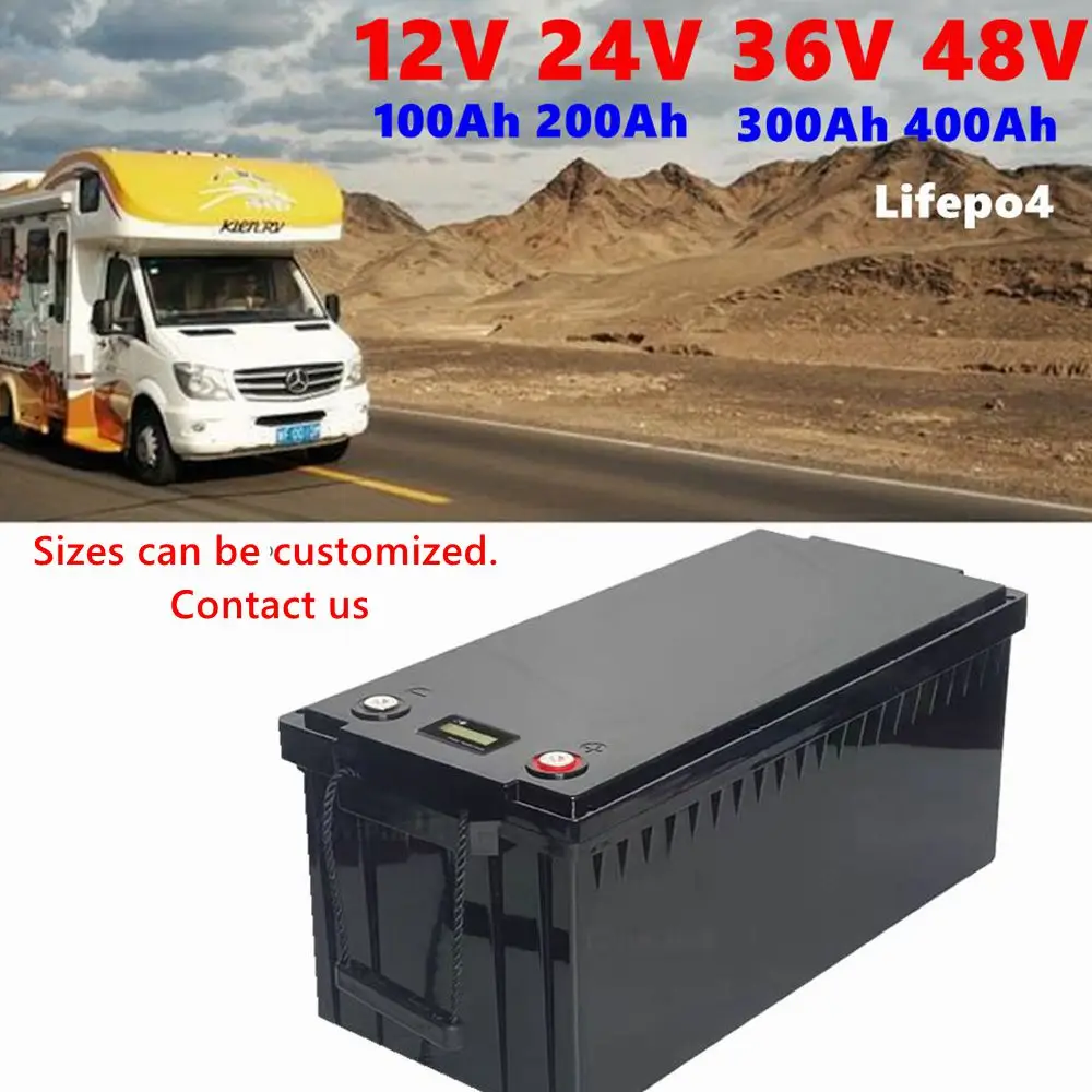 

HS 12V 200AH 300AH 400Ah 24V 150Ah 200Ah 36V 48V 100Ah Lifepo4 lithium battery eu deep cycle for car audio solar system boat